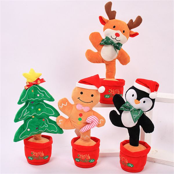 Bambole di peluche che ballano l'albero di Natale Ripeti il giocattolo parlante I giocattoli elettronici possono cantare Registra alleggerisci l'educazione precoce Regalo divertente Pr 221129
