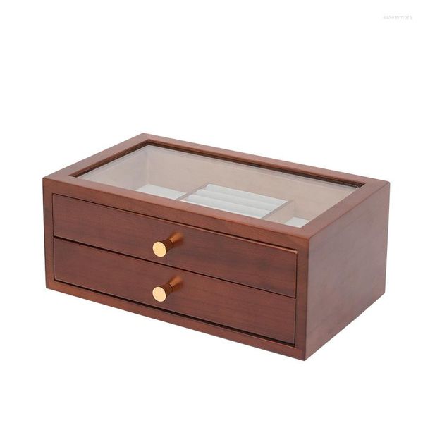 Schmuckbeutel Große Holzaufbewahrungsbox Organizer für Mädchen Desktop Vintage Multi Layer Case Schublade Geschenkideen