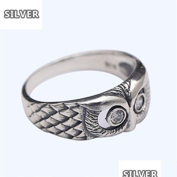 Anello solitario Vintage 925 Sier Mini Owl Rings Chic Women Us Ring Size 610 Per la festa della mamma Gioielli regalo Drop Delivery Dhgarden Dh8Gn