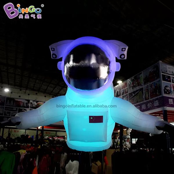 Gonfiabili pubblicitari giganti di altezza 2,5 m Pubblicità busto di astronauta con luci a led Personaggio dei cartoni animati gonfiabile Blow Up Spazio Decorazione a tema Giocattoli