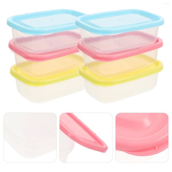 Garrafas de armazenamento 6pcs Recipientes com tampas Prepare o freezer para casa de geladeira