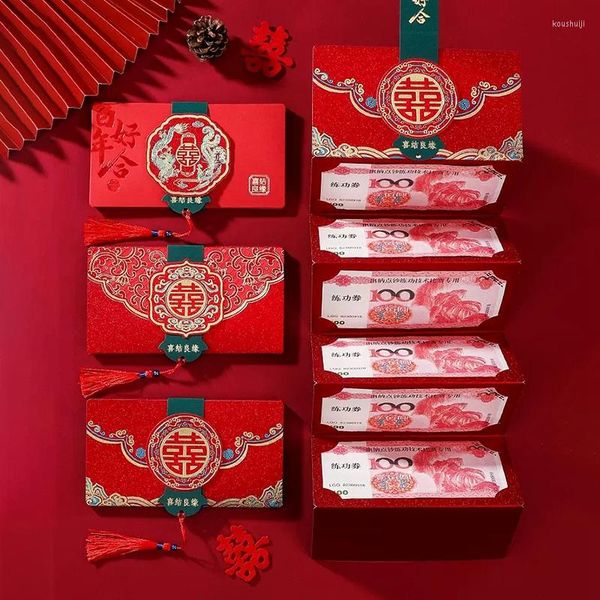 Enrolamento de presente de casamento dobrável envelope de envelope tamel design hongbao bolso de bolso chinês bolsas de bolsa para convidados