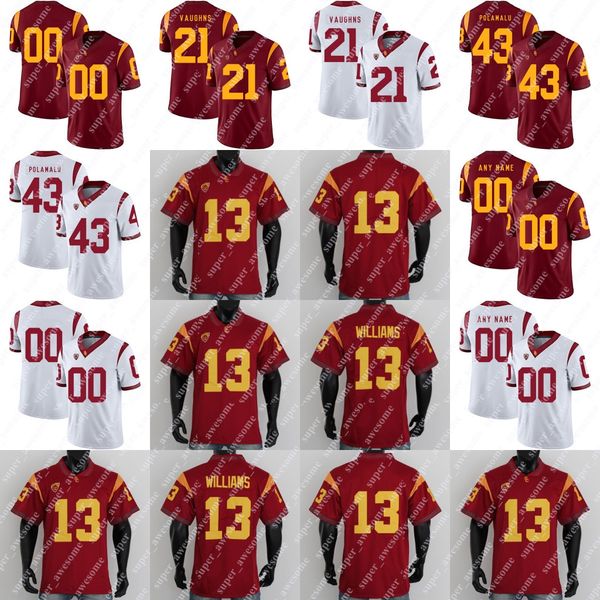 Maglia da calcio USC Trojans Caleb Williams MarShawn Lloyd Austin Jones Miller Moss Mario Williams Calen Bullock Zachariah Branch Max Williams Polamalu Reggie Bush