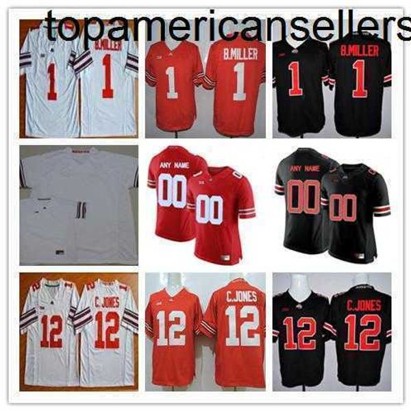 Personalize as camisas de futebol da faculdade do estado de Ohio Buckeyes 1 Johnnie Dixon Jeffrey Okudah 12 Denzel Ward Brendan Skalitzky Branco Black Red Stitched