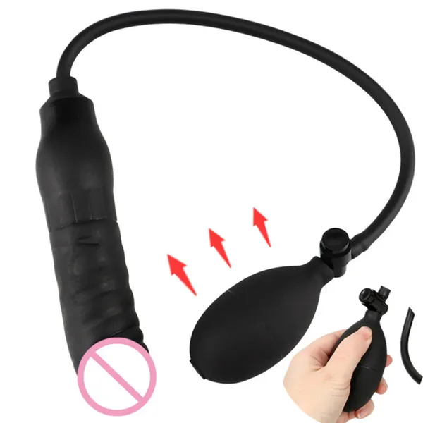 Enorme enorme vibrador inflável anal plug plug plug de pênis realista, expandindo brinquedos sexuais para homens, homens casais sexo produtos