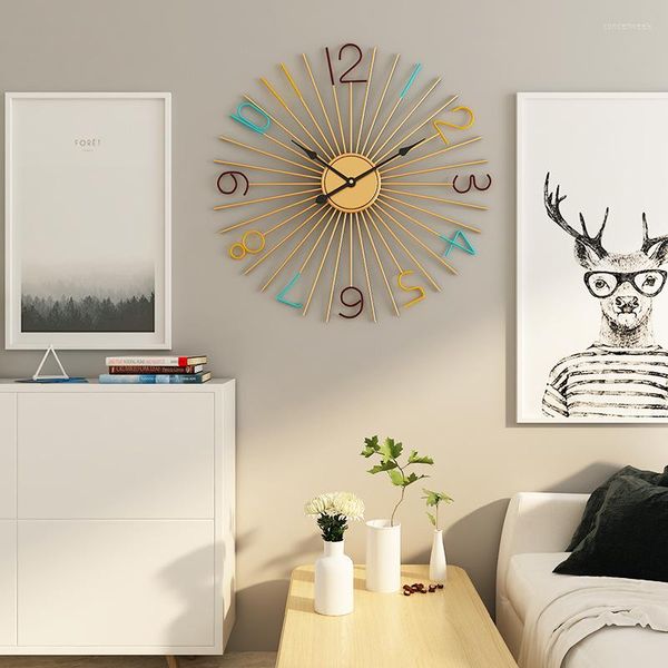 Relógios de parede criativo mudo design moderno design de relógio grande relógios laterais Únicos decoração de casa ponteiro digital Orologi da parete a