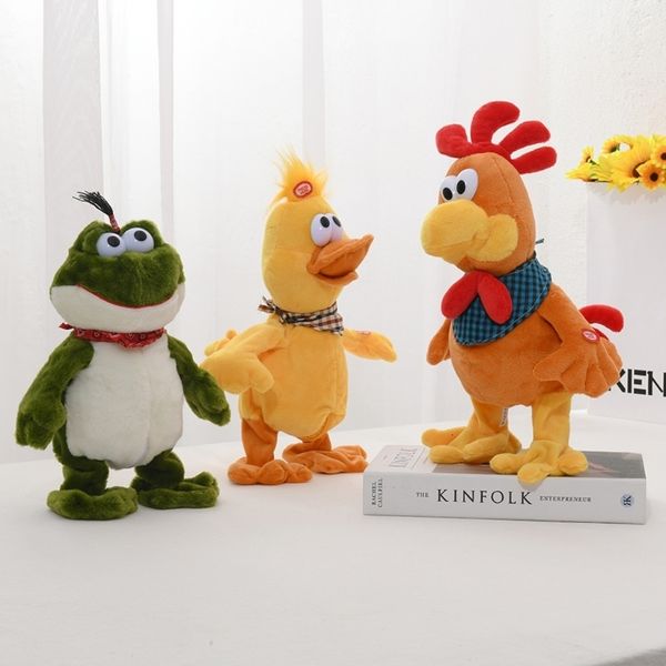 Peluş Bebekler 29 32cm Dans Oyuncak Bebek Yumuşak Dolgulu Horozlar Duck Frog Güzel Parti Hediye Müzik Çocukları Eğitim 221129