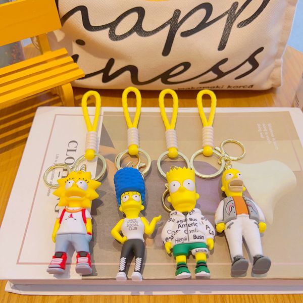 Party Favor Simpson Cartoon Silikon Schlüsselanhänger Puppe süßer Anhänger Puppe Taschenanhänger Schlüsselanhänger kleiner Schmuck Großhandel