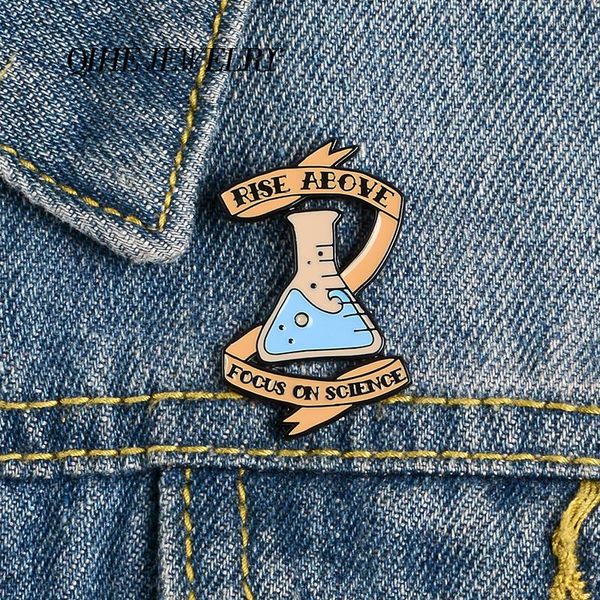 Бруши Qihe Ювелирные изделия Коническая колба Pins Science Emamel Cartoon Banger Значки джинсовая одежда подарок для друзей