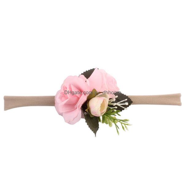 Headbands Europe Bebek Bebek Kız Kız Floals Head Band çocuklar çiçek taç p ography saç bandı simasyon aksesuar damla dağıtım jewe dhdza