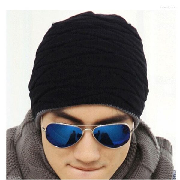 Berets Unisex Beanie Warme Hüte Kappe Männer Frauen Strumpf Hut Mützen Streifen Gestrickte Hiphop Männlich Weiblich Wolle Winter