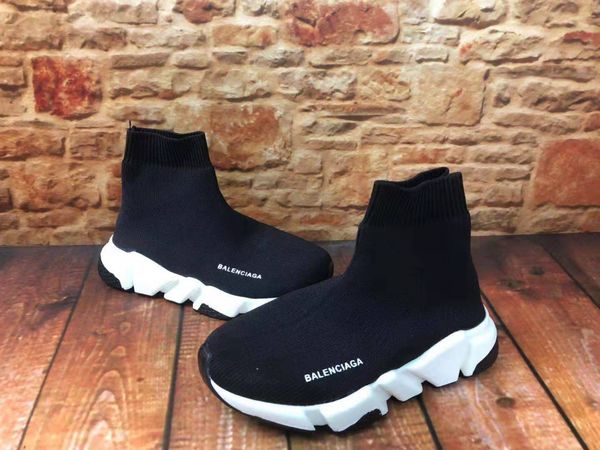 Modische Stiefel für Kinder, Speed-Trainer, Sockenschuhe, Kleinkinder, Jungen, Mädchen, Jugend, Socken, Sneakers, dreifach schwarz, rot, Kinder, Designer, Größe EUR