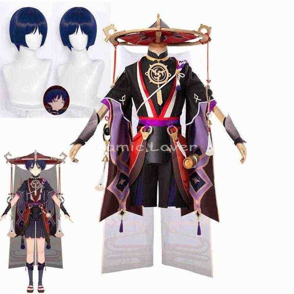 Genshin Impact Scaramouche Cosplay Costumes Costumes Game Suit Batlle Outfit Uniform Wig Halloween Платье для вечеринки New J220712 J220713