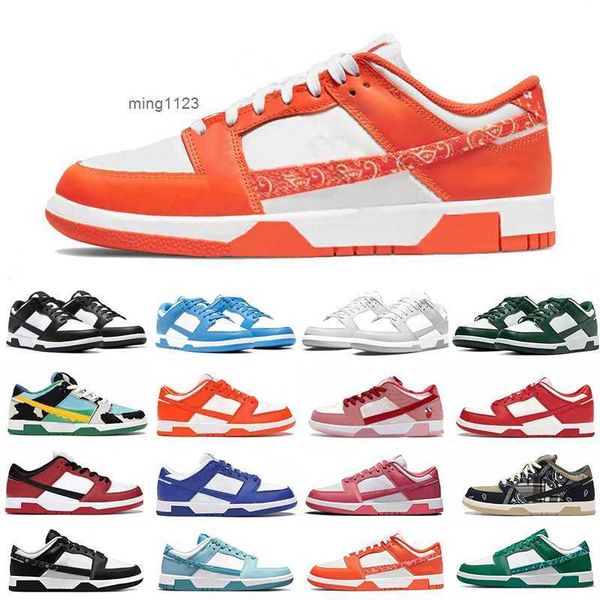 2024 Oranje Paisley Hardloopschoenen Panda Low Grey Fog University Blue Varsity Green Valentijnsdag Medium Curry Chicago Coast Syracuse Outdoor