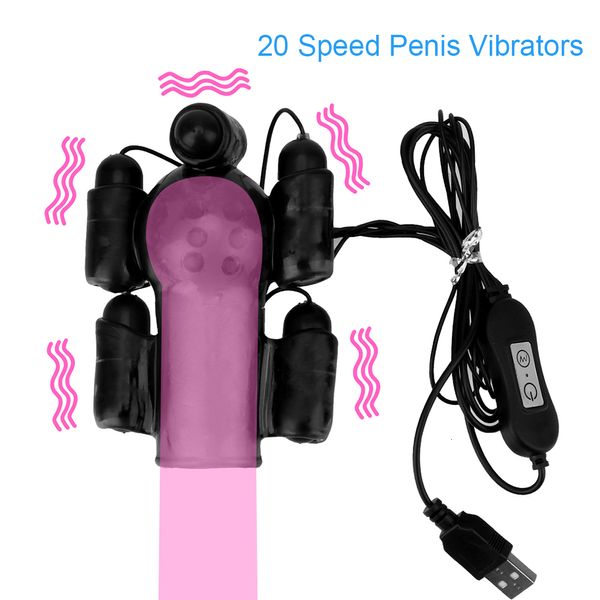 Vibradores 20 velocidades massageador de instrutor de pênis vibratórios retardado ejaculação glande vibrador masturbação masculpação brinquedos sexuais para homens 221130