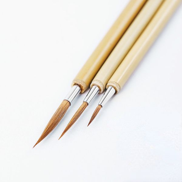Boyama malzemeleri çizgi çizim fırçaları Çince gelincik saç fırçası Çin kaligrafisi küçük normal senaryo fırça kalem titiz çizim kırtasiye 221130