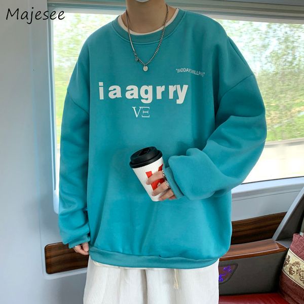 Erkek Hoodies Sweatshirts O Boyun Erkekler Kış Giyim Moda Gençler Sıcak Öğrenciler Tasarlama Mektubu Sokak Giyim Serin Tüm Maç Tiki Şık Unisex 221129