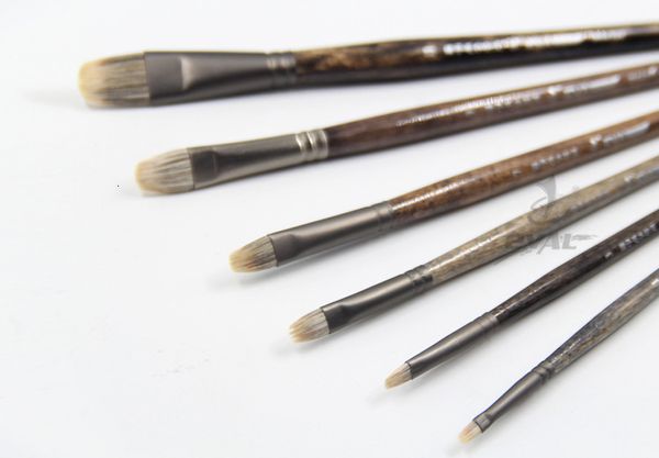 Malen von Stiften 6pcsset Frettchen Badger Haarqualität Nordosten Birken Rod Gouache King Paintbrush Öl Pinsel Künstler Professionelle Kunstzubehör 221130