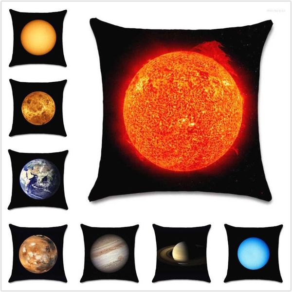 Cuscino Il sistema solare Otto pianeti Sole Terra Marte Federa Bambini Amico Regalo Decorativo Divano per la casa Sedile Decor Cover