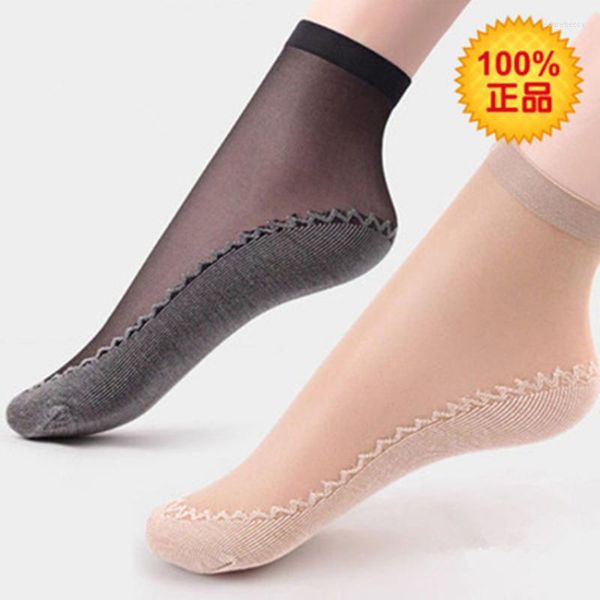 Meias femininas hhhh10 pares de veludo feminino algodão inferior absorvente de suor antiderrapante em tubo massagem macia transparente277j