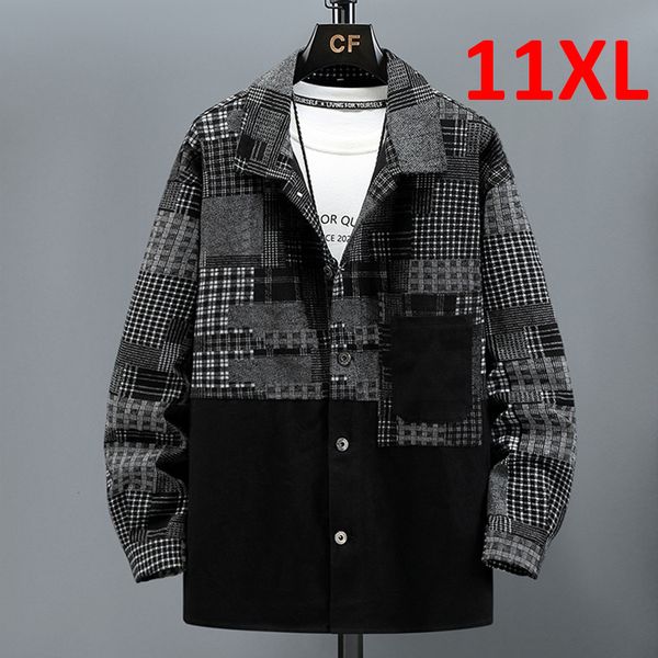 Herren Jacken Farbe Block Patchwork Denim Jacke Männer 11XL 10XL Plus Größe Jean Vintage Mantel Männlich Große Oberbekleidung 221130