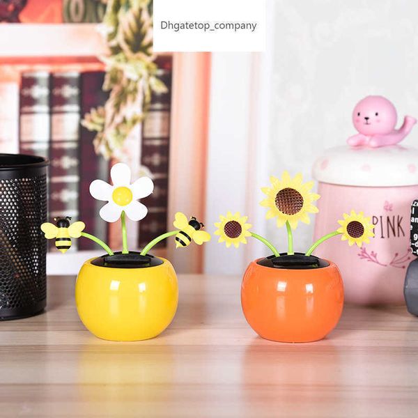 New Fashion Alimentato ad energia solare Fiore danzante Oscillante Animato Bobble Dancer Toys Car Home Desk Decor Regalo di Natale