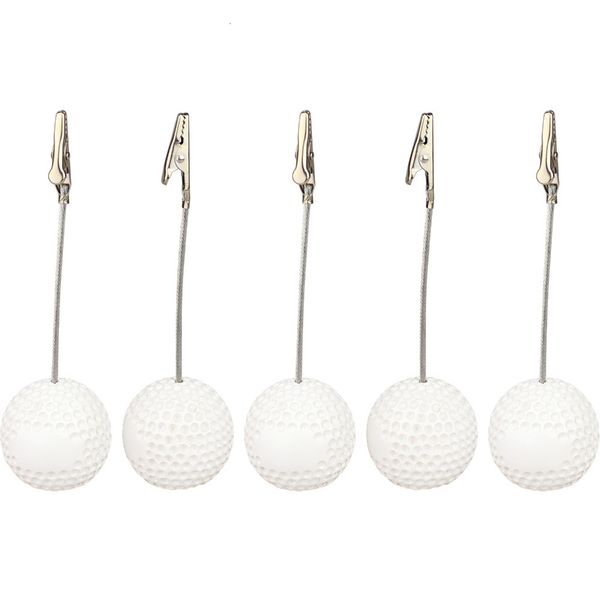 Attrezzatura per display pubblicitari lotto 5 pezzi Golf Ball Base Coccodrillo Wire Po Clip Memo Titolari Tavolo da ufficio all'ingrosso Segnaposto Morsetto Carta Peso 221130