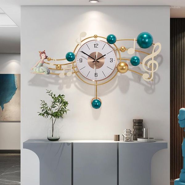 Relógios de parede moda desenho animado de luxo de luxo de relógio de estar