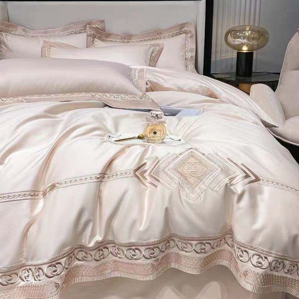 Defina a cama Luxury 1000TC Egyptian Cotton Royal Borderyer Set Satin Double Duvet Capa Campa Filôs Home Textile 221129
