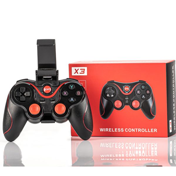 X3 Беспроводной джойстик Gamepad Game Controller BT3.0 ТВ -коробка для таблеток джойстик с держателем телефона