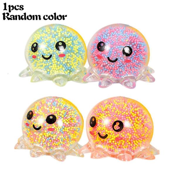 Descompressão brinquedo Kawaii Octopus Ball Anti Stress Squeeze Squeee para crianças adultos meninas brilhantes iluminária engraçada Antistress Squishy Kids Gift 221129