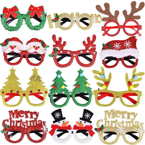 Decorações de Natal 12pcs copos glitter partames de decoração figurina Óculos para festas Favory Favor 221130
