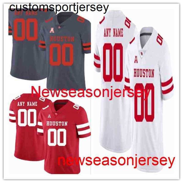 Custom Houston Cougars Jersey qualquer n￺mero Nome da Mens Mulheres Juventude NCAA Jersey de Futebol XS-5xl 6xl