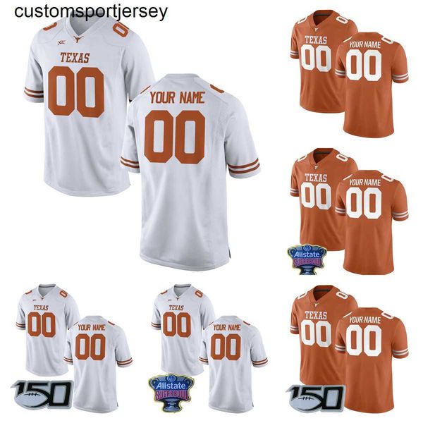 Maglie da calcio personalizzate Texas Longhorns Hampton Metcalf Griffin Leaks Ross McMichael Davis Ehlinger Ingram Johnson Duvernay