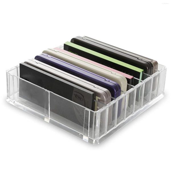 Aufbewahrungsboxen aus Acryl, mittelgroßer Lidschatten-Paletten-Make-up-Organizer mit herausnehmbaren Trennwänden, die so gestaltet sind, dass sie flach hingestellt werden können