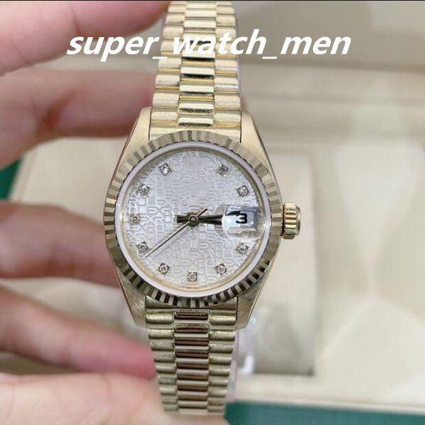 Lady's Watch Automatic Mechanical 69178 из нержавеющей стали 18 тыс. Желтая золотая бриллиант Женщина 2813 Движение 26 -мм сапфировое дайв давировая леди моды Lady Watch