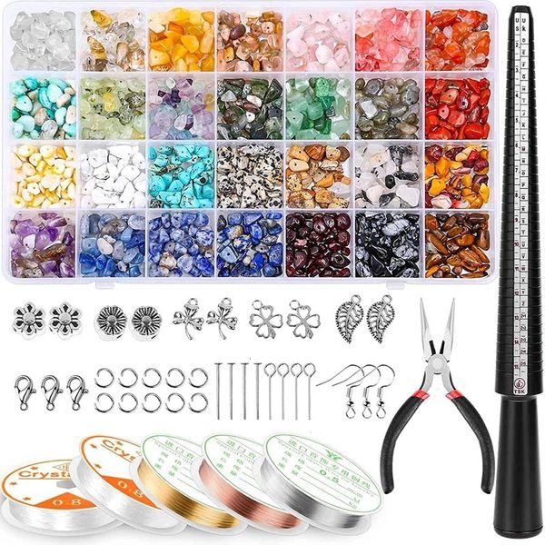 Kit de fabrica￧￣o de anel de pinos com 28 cores Kit de j￳ias de j￳ias de cristal de j￳ias com gemas com gemas de j￳ias 221130