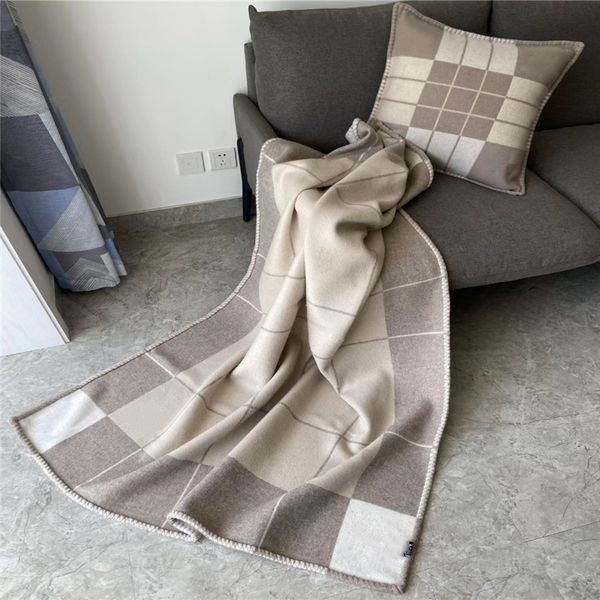 H Cashmere Fleece Knitted Blanket: Soft Summer Quilt for Sofa & Bed