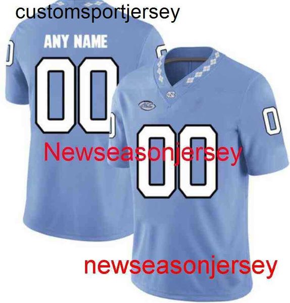 Custom Carolina do Norte Tar Heels Jersey Qualquer n￺mero Nome do n￺mero masculino Mulheres Juventude NCAA Jersey de futebol XS-5xl 6xl