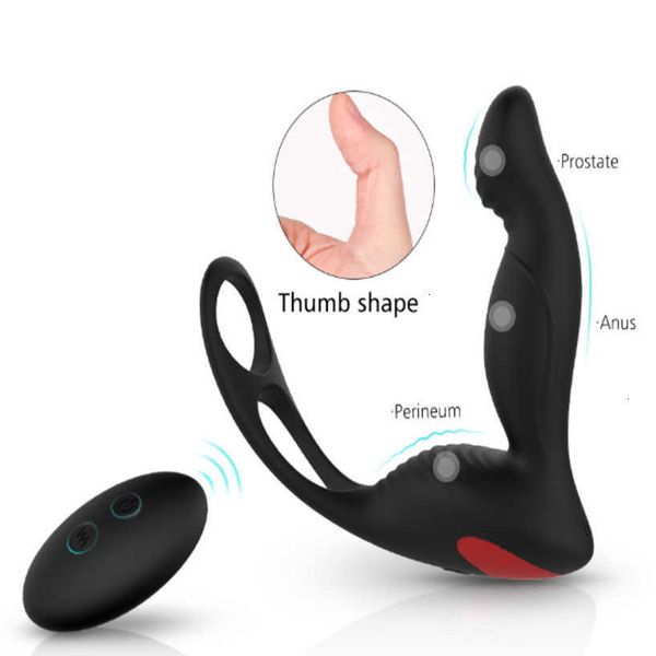 Vibratore Pene Cock Massager Giocattolo del sesso Anale con anello remoto Butt Plug Maschio Gay Stimolatore della prostata giapponese caldo G86R