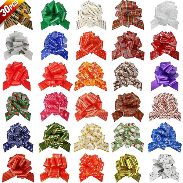 Kerstversiering Pull Bows Gift Wrap 5 inch Voor Lint Groot Cadeau Fundraiser Boeket Mand Bruiloft Kerstboom Decoratie 221130