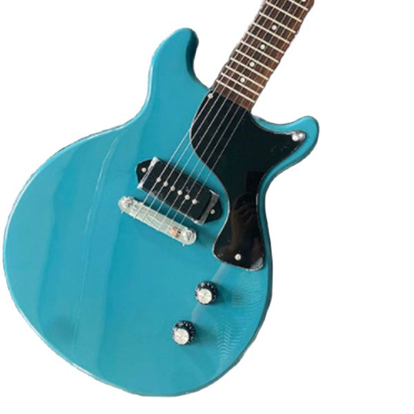 LvyBest Chinese Electric Guitar estilo júnior cor azul cor corpo de mogno e pescoço 6 strings