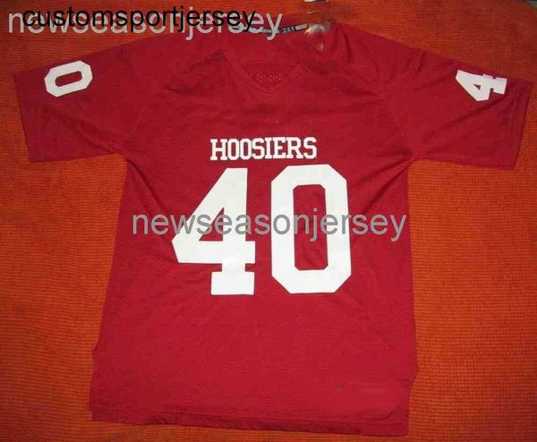 Custom Indiana Hoosiers #40 Jersey de futebol vermelho Homens raros homens jovens xs-5xl