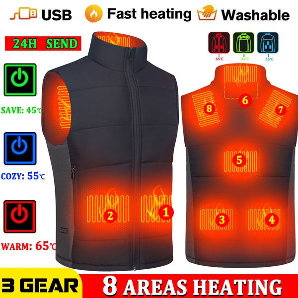 Herrenwesten Heizweste Männer Winterjacke Frauen Warme elektrische Thermoweste Fisch Wandern Outdoor Camping Infrarot USB beheizt 221130