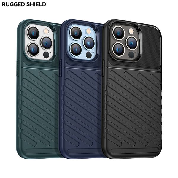 Custodie per telefoni per Iphone 14 13 12 Xr Xs X Mini Pro Max 8 7 Plus Rugged Shield Custodia per texture smerigliata Stripe Funda