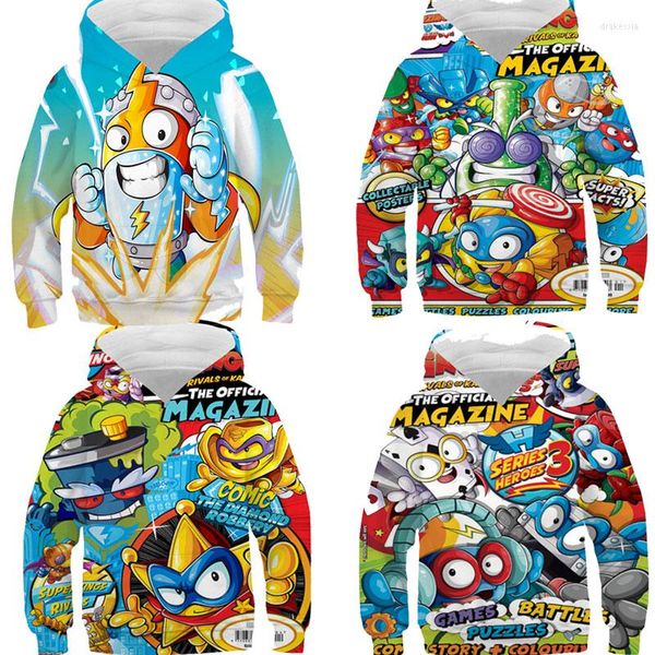 Hoodies masculinos Série Superzings 4 meninos Garotas de algodão