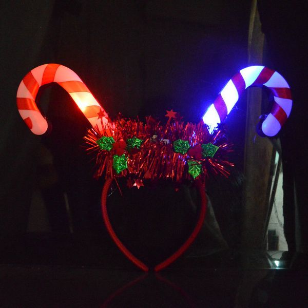 Decorações de Natal 10pcs LED Light Up Up Luminous Walk Ben Hair Holiday Holiday Party Crekband Band Band Decoração de presentes 2023 221130