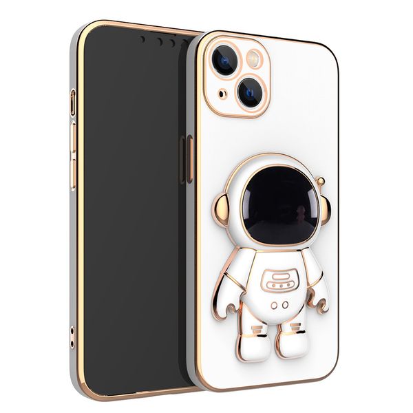 Casos de plataforma de suporte telescópica do astronauta para iPhone 14 13 12 Pro Max Universal dobrável Phone Pound Fingle Phone Suporte