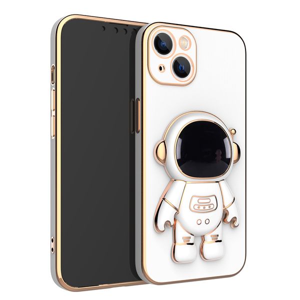 Custodie per placcatura per supporto telescopico per astronauta per IPhone 14 13 12 pro max Staffa per telefono cellulare pieghevole universale per montaggio su dito