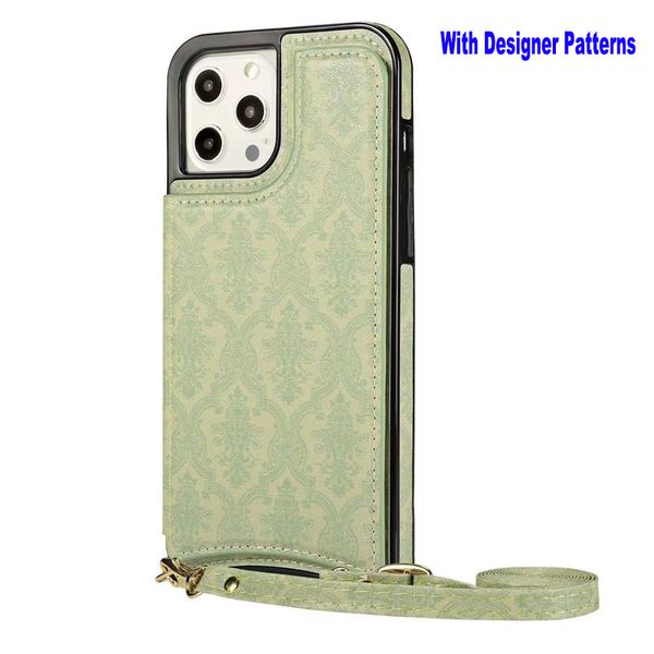 Multifunktionale Luxus-Brieftaschenhüllen, kompatibel mit iPhone 14 Plus 13 12 11, Mandragora-Muster, Lederhülle, Umhängegurt, Damen, Metall-Namensschild, Schutzhülle